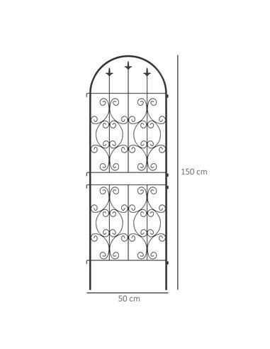 Outsunny Set of 2 Metal Garden Trellis, Decorative Trellis Panels for Climbing Outdoor Plants, Vegetables, Vines, Flowers, 150 x