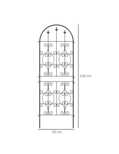 Outsunny Set of 2 Metal Garden Trellis, Decorative Trellis Panels for Climbing Outdoor Plants, Vegetables, Vines, Flowers, 150 x - pic 152253 | FastDaddyshop