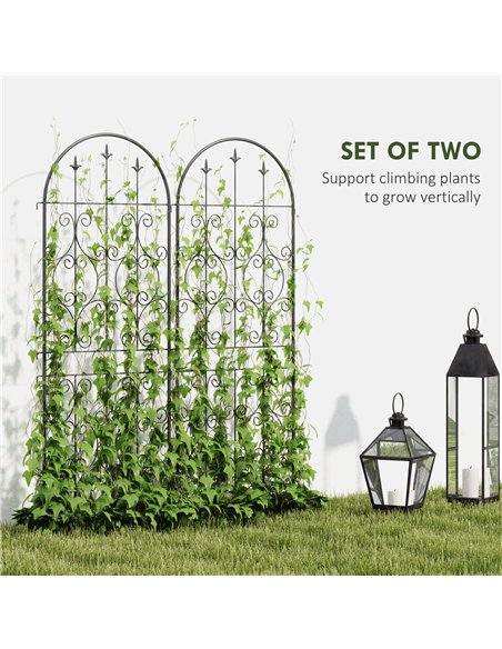 Outsunny Set of 2 Metal Garden Trellis, Decorative Trellis Panels for Climbing Outdoor Plants, Vegetables, Vines, Flowers, 150 x - pic 152254 | FastDaddyshop