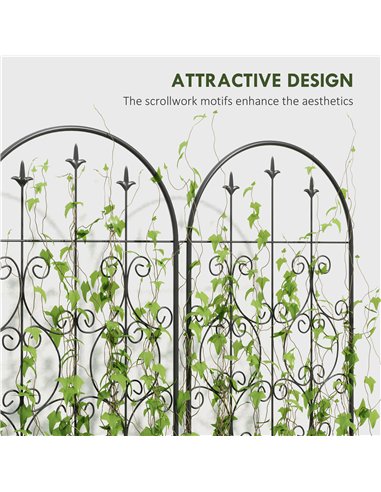 Outsunny Set of 2 Metal Garden Trellis, Decorative Trellis Panels for Climbing Outdoor Plants, Vegetables, Vines, Flowers, 150 x