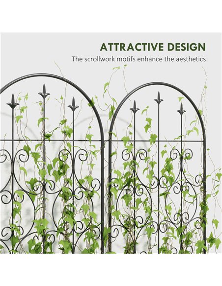 Outsunny Set of 2 Metal Garden Trellis, Decorative Trellis Panels for Climbing Outdoor Plants, Vegetables, Vines, Flowers, 150 x - pic 152255 | FastDaddyshop