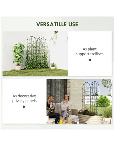 Outsunny Set of 2 Metal Garden Trellis, Decorative Trellis Panels for Climbing Outdoor Plants, Vegetables, Vines, Flowers, 150 x