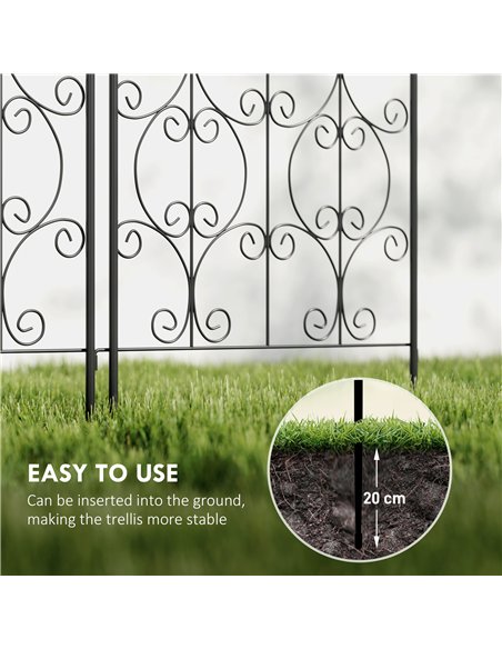 Outsunny Set of 2 Metal Garden Trellis, Decorative Trellis Panels for Climbing Outdoor Plants, Vegetables, Vines, Flowers, 150 x - pic 152258 | FastDaddyshop