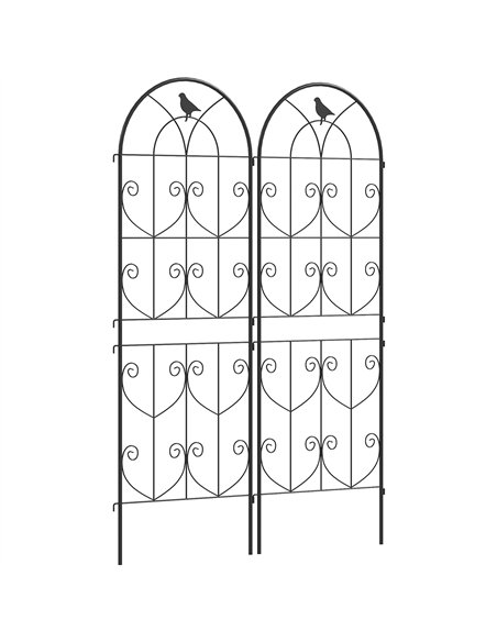 Outsunny Set of 2 Garden Trellis, Metal Fence Panels for Climbing Outdoor Plants, Flowers, 150 x 50cm - pic 152260 | FastDaddyshop