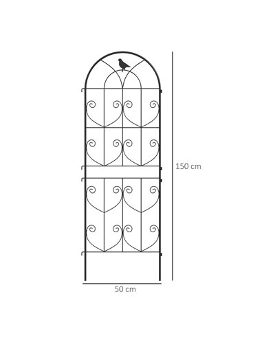 Outsunny Set of 2 Garden Trellis, Metal Fence Panels for Climbing Outdoor Plants, Flowers, 150 x 50cm