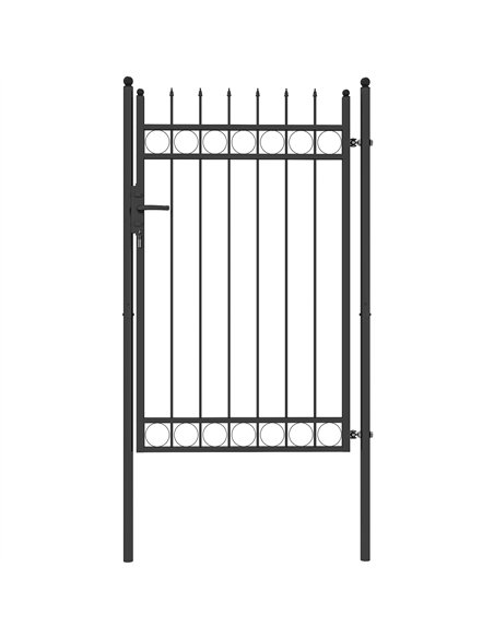 Outsunny Galvanised Steel Garden Gate, Outdoor Fence Gate Security Barrier with Lock, Keys and Handle, Outdoor Entrance Way Door - pic 152269 | FastDaddyshop