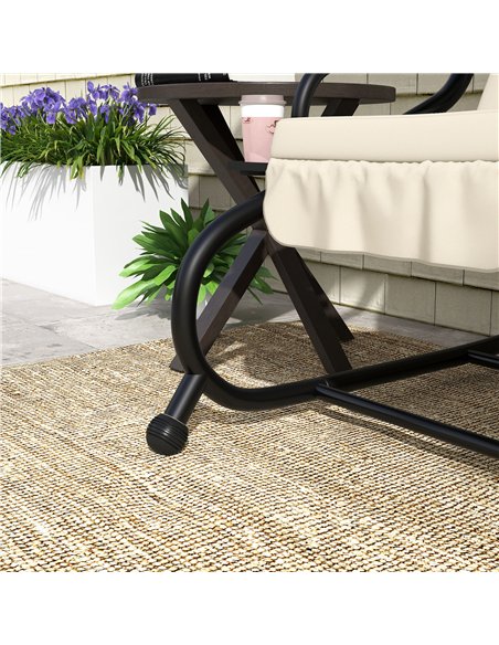 Outsunny Convertible Three-Seater Swing Chair Bed - Cream - pic 152286 | FastDaddyshop