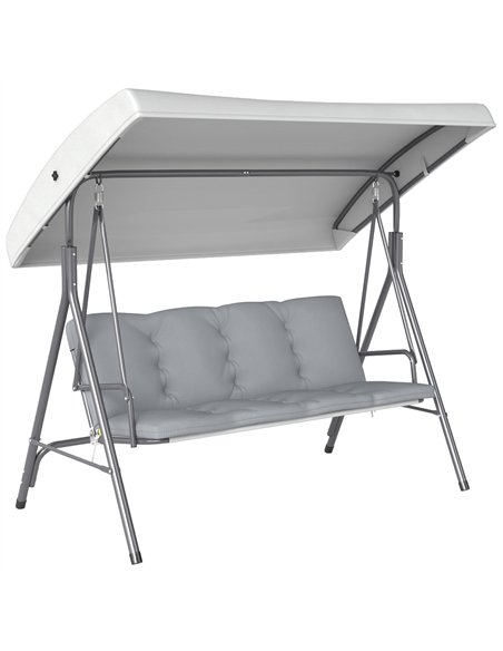 Outsunny Three-Seater Garden Swing Seat - Light Grey - pic 152287 | FastDaddyshop