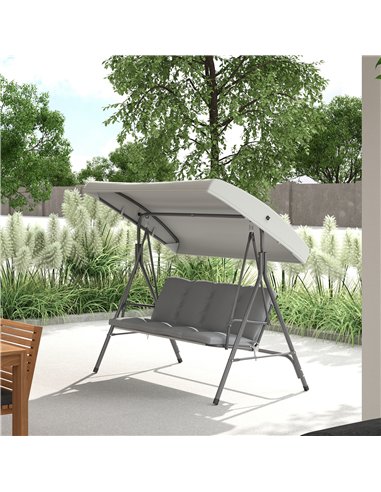 Outsunny Three-Seater Garden Swing Seat - Light Grey