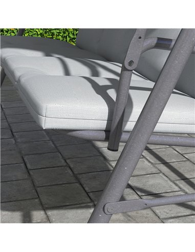 Outsunny Three-Seater Garden Swing Seat - Light Grey