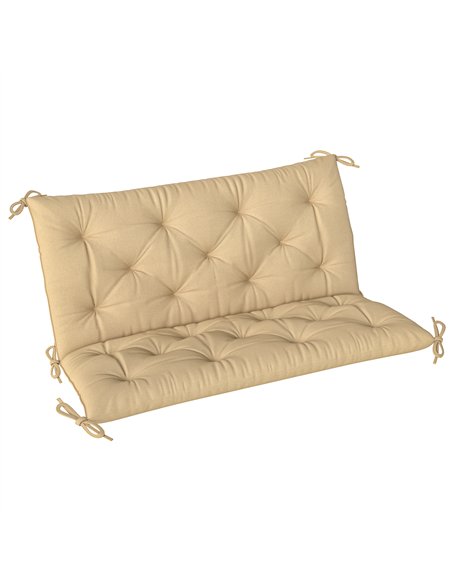 Outsunny Two-Seater Bench Cushion - Khaki - pic 152458 | FastDaddyshop