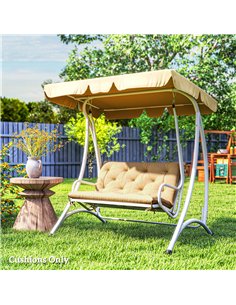 Outsunny Two-Seater Bench Cushion - Khaki 2