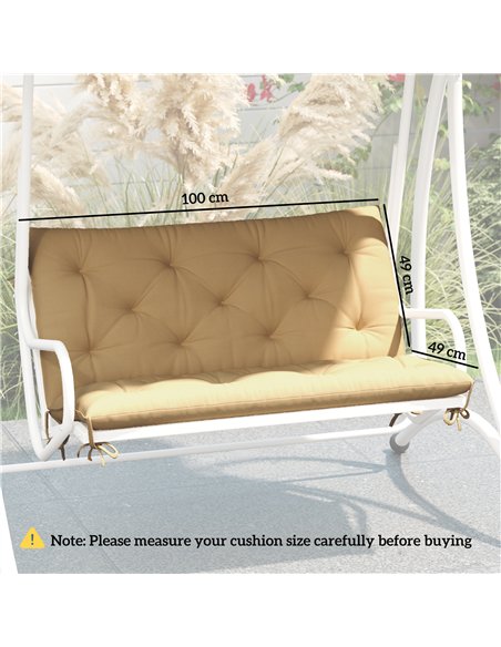 Outsunny Two-Seater Bench Cushion - Khaki - pic 152460 | FastDaddyshop