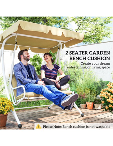 Outsunny Two-Seater Bench Cushion - Khaki - pic 152464 | FastDaddyshop