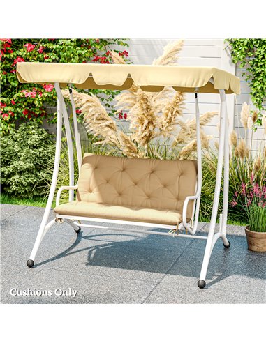 Outsunny Two-Seater Bench Cushion - Khaki