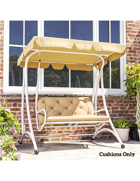 Outsunny Two-Seater Bench Cushion - Khaki - pic 152466 | FastDaddyshop