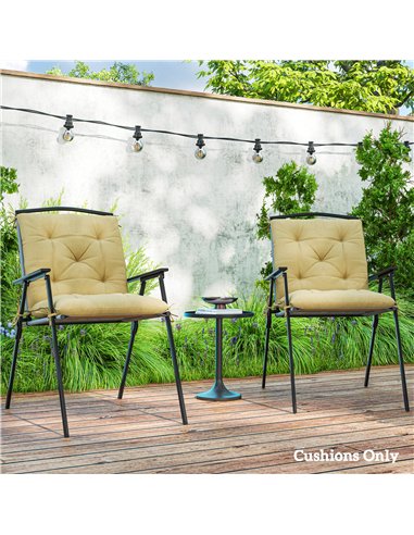 Outsunny Set of Two Outdoor Seat Cushions - Khaki