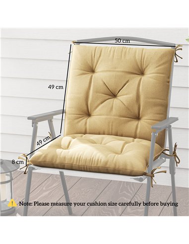Outsunny Set of Two Outdoor Seat Cushions - Khaki