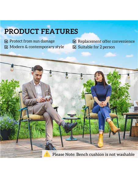Outsunny Set of Two Outdoor Seat Cushions - Khaki - pic 152471 | FastDaddyshop