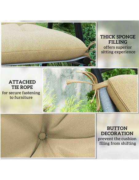 Outsunny Set of Two Outdoor Seat Cushions - Khaki - pic 152472 | FastDaddyshop