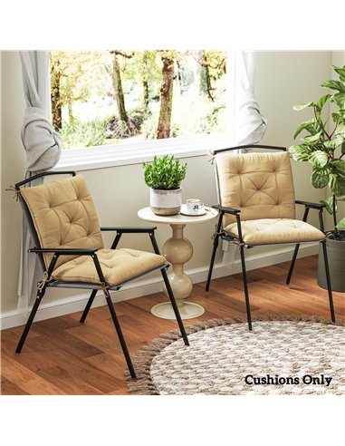 Outsunny Set of Two Outdoor Seat Cushions - Khaki
