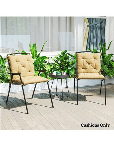 Outsunny Set of Two Outdoor Seat Cushions - Khaki