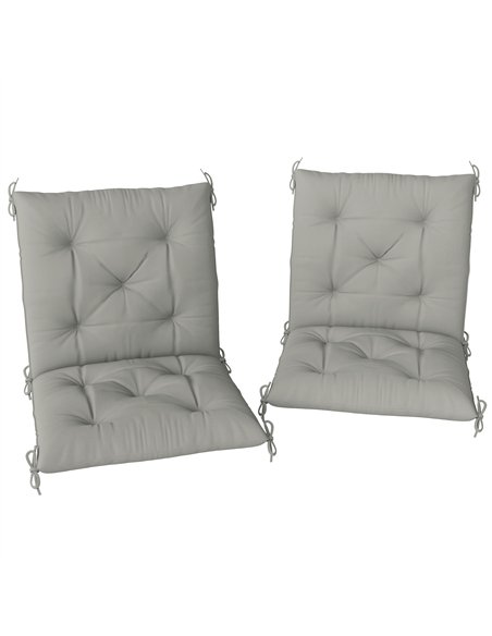 Outsunny Set of Two Outdoor Seat Cushions - Light Grey - pic 152476 | FastDaddyshop