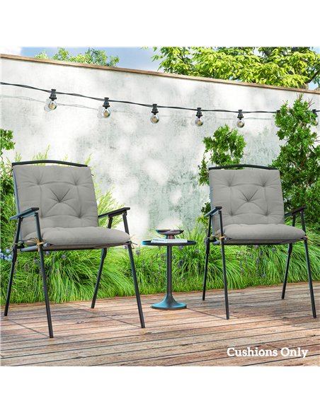 Outsunny Set of Two Outdoor Seat Cushions - Light Grey - pic 152477 | FastDaddyshop