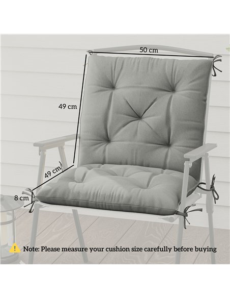 Outsunny Set of Two Outdoor Seat Cushions - Light Grey - pic 152478 | FastDaddyshop