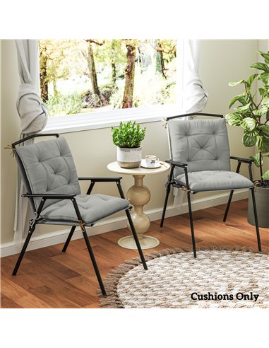 Outsunny Set of Two Outdoor Seat Cushions - Light Grey