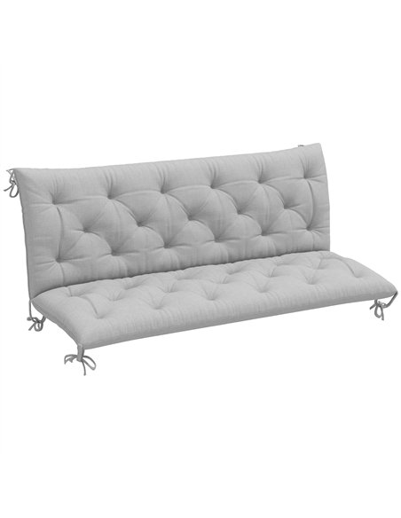 Outsunny Three-Seater Bench Cushion - Light Grey - pic 152485 | FastDaddyshop