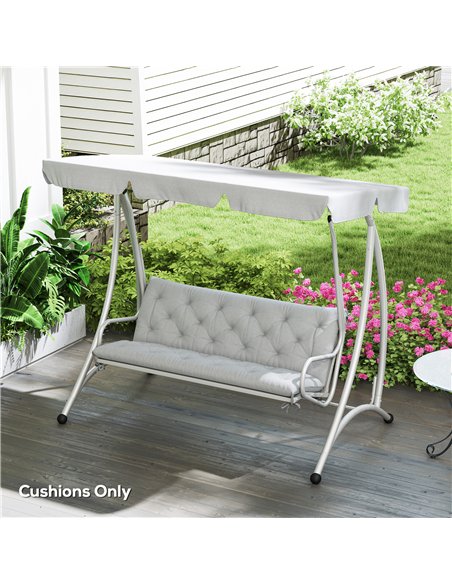 Outsunny Three-Seater Bench Cushion - Light Grey - pic 152486 | FastDaddyshop