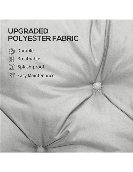 Outsunny Three-Seater Bench Cushion - Light Grey - pic 152488 | FastDaddyshop