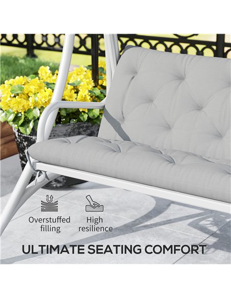 Outsunny Three-Seater Bench Cushion - Light Grey - pic 152489 | FastDaddyshop