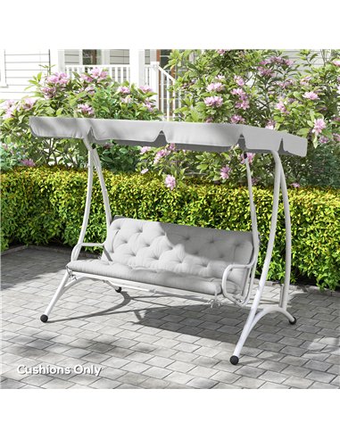 Outsunny Three-Seater Bench Cushion - Light Grey
