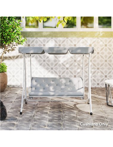 Outsunny Three-Seater Bench Cushion - Light Grey