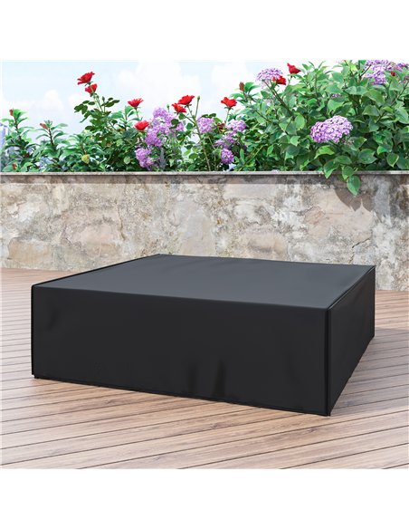 Outsunny Large Patio Garden Furniture Set Cover 600D Oxford Square Waterproof, 230 x 230 x 70 cm, Black - pic 152501 | FastDaddyshop