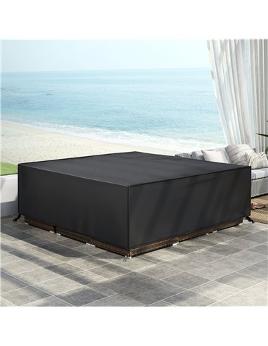 Outsunny Large Patio Garden Furniture Set Cover 600D Oxford Square Waterproof, 230 x 230 x 70 cm, Black