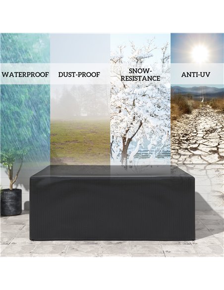 Outsunny Garden Furniture Cover, Waterproof Anti-UV Large Protective Patio Set Covers, 235 x 190 x 90cm, Black - pic 152506 | FastDaddyshop