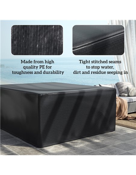Outsunny Garden Furniture Cover, Waterproof Anti-UV Large Protective Patio Set Covers, 235 x 190 x 90cm, Black - pic 152507 | FastDaddyshop