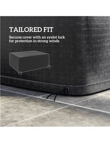 Outsunny Garden Furniture Cover, Waterproof Anti-UV Large Protective Patio Set Covers, 235 x 190 x 90cm, Black