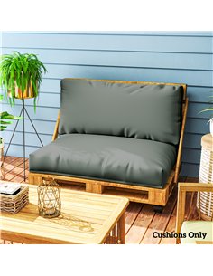 Outsunny 2 Seater Pallet Furniture Cushions Pallet Cushions, UPF20+ 220gsm Fabric, 20 cm Thick Outdoor Seat Pads, Charcoal Grey 2