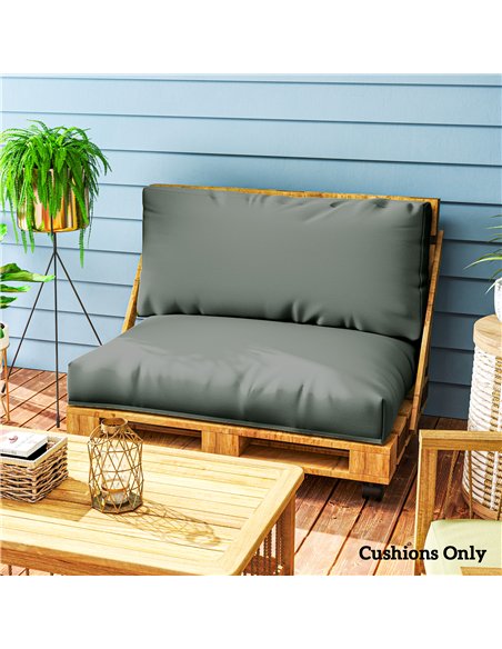 Outsunny 2 Seater Pallet Furniture Cushions Pallet Cushions, UPF20+ 220gsm Fabric, 20 cm Thick Outdoor Seat Pads, Charcoal Grey - pic 152513 | FastDaddyshop