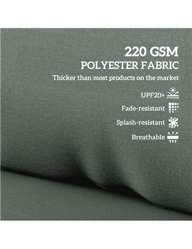 Outsunny 2 Seater Pallet Furniture Cushions Pallet Cushions, UPF20+ 220gsm Fabric, 20 cm Thick Outdoor Seat Pads, Charcoal Grey