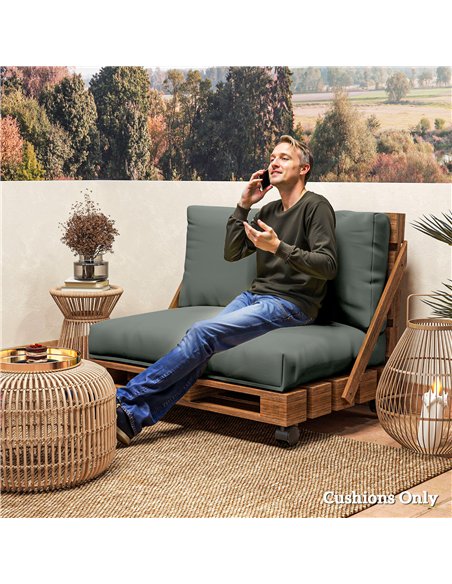 Outsunny 2 Seater Pallet Furniture Cushions Pallet Cushions, UPF20+ 220gsm Fabric, 20 cm Thick Outdoor Seat Pads, Charcoal Grey - pic 152518 | FastDaddyshop