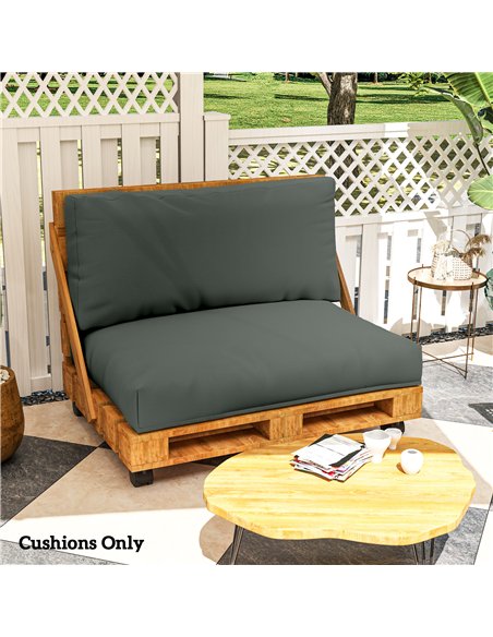 Outsunny 2 Seater Pallet Furniture Cushions Pallet Cushions, UPF20+ 220gsm Fabric, 20 cm Thick Outdoor Seat Pads, Charcoal Grey - pic 152519 | FastDaddyshop