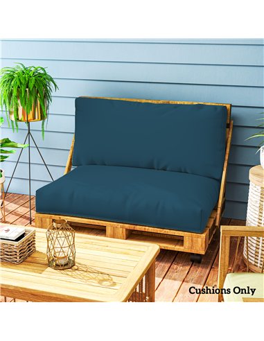 Outsunny 2 Seater Pallet Furniture Cushions Pallet Cushions, UPF20+ 220gsm Fabric, 20 cm Thick Outdoor Seat Pads, Navy Blue
