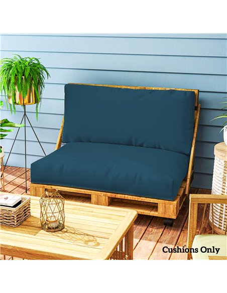 Outsunny 2 Seater Pallet Furniture Cushions Pallet Cushions, UPF20+ 220gsm Fabric, 20 cm Thick Outdoor Seat Pads, Navy Blue - pic 152522 | FastDaddyshop