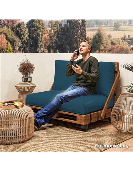 Outsunny 2 Seater Pallet Furniture Cushions Pallet Cushions, UPF20+ 220gsm Fabric, 20 cm Thick Outdoor Seat Pads, Navy Blue - pic 152527 | FastDaddyshop