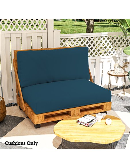 Outsunny 2 Seater Pallet Furniture Cushions Pallet Cushions, UPF20+ 220gsm Fabric, 20 cm Thick Outdoor Seat Pads, Navy Blue - pic 152528 | FastDaddyshop
